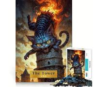 The Tower Tarot Card Jigsaw Puzzles for Adults 1000 Pieces Brain Challenge Toy Quiet Fun Precise Cut Wall Art Decor (50x75cm)