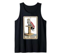 The Tower Tarot Card Mystic Cat Scratching Post Tree Cat Tank Top