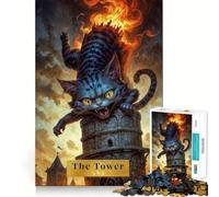 The Tower Tarot Card Teenagers 1000 Piece Jigsaw Puzzle Mind Exercise Toy Group Play Precision Cut Festival Gift (38x26cm)