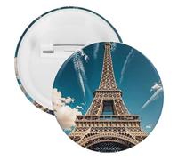 The Towering Iron Tower Badge Metal Round Pins, Lightweight Brooch for Backpack, Fashion Button Pins Badge for Shirts, Jackets, Shawl Coat, Unisex, 20PCS, Tinplate, metal round pins