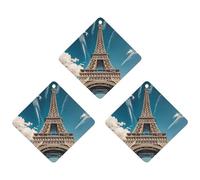 The Towering Iron Tower Car Air Freshener, 3 Pcs Rhombus Hanging Air Freshener Cards, Long Lasting Fragrance Scented Cards for Car, Home, Office Black-style