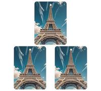 The Towering Iron Tower Car Air Freshener, 3 Pcs Square Hanging Air Freshener Cards, Long Lasting Fragrance Scented Cards for Car, Home, Office Black-style