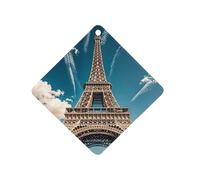 The Towering Iron Tower Car Air Freshener Hanging, Long Lasting Scented Car Aromatherapy Tablets, Rhombus Fragrance Scented Cards for Vehicles, Bedroom, Wardrobe White-style