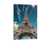 The Towering Iron Tower Wall Art, 12x18inch(30x45cm) Vertical Canvas Wall Art Prints, Modern Home Hanging Decor for Living Room, Bedroom, Office, Framed/Unframed, Frame-style