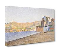 The Town Beach By Paul Signac Canvas Print | Gallery Wrapped 30mm Frame Wall Art | 30x20 inches | Ready to Hang | Coastal Seascape Picture | Living Room Bedroom Lounge Office