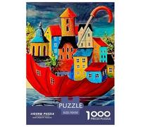 The Town on The Umbrella Puzzle 1000 Pieces Adults Relax Fun Educational Activity Smooth Cut Board 70x50cm/1000pcs