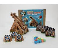 the toy tribe Build and Play Catapult Game Cardboard Retro Toy | 21 Pieces plus 12 balls | Fun Gift for Kids, Girls & Boys Age 4+ | UK Made Eco Friendly Slot Together Game (Goliath)