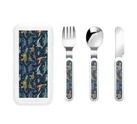 The Traditional Ancient Tartan Scottish Clan Macleod of Portable Kids Utensil Set Stainless Steel Fork, Spoon & Knife 3-Piece-Set, Easy to Clean, and Perfect for School, Travel, Or Home Use
