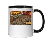 The Tragic Eruption of Pompeii Ceramic Tea Coffee Mug Black
