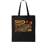 The Tragic Eruption of Pompeii Natural Cotton Tote Bag Black