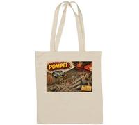 The Tragic Eruption of Pompeii Natural Cotton Tote Bag White