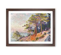 The Trail By Paul Signac Classic Painting Framed Wall Art Print, Ready to Hang Picture for Living Room Bedroom Home Office Décor, Walnut A2 (64 x 46 cm)