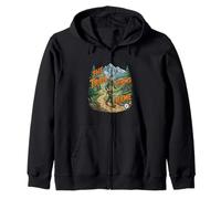 The Trail Knows My Name Hiking Adventure Design Zip Hoodie