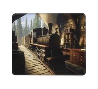 The Train is Running in a Medieval Tavern Mouse Pad - Non-Slip Rubber Base Extended Gaming Desk Mat, Full-Area Print Personalized Keyboard Mat for PC Laptop Office Home