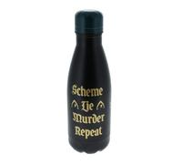 The Traitors Stainless Steel Water Bottle 500ml, Reusable Metal Drinks Bottle, Leakproof Screw Top Sports Water Bottle, Black Insulated Style, Official TV Show Merchandise, Gift for Fans