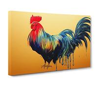 The Tranquil Rooster Canvas Print | Gallery Wrapped 30mm Frame Wall Art | 30x20 inches | Ready to Hang | Contemporary Picture | Living Room Bedroom Lounge Office