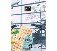 The Traveler’s Notebook: Lined 6×9 Softcover Notebook Featuring a Travel Airport-Themed Mixed Media Collage-Style Cover Design (120 Pages)