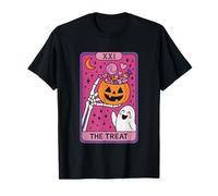 The Treat Halloween Skeleton Tarot Card T-Shirt