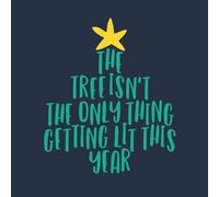 The Tree Isn't The Only Thing Getting Lit This Year Christmas Sweatshirt - Navy - XL