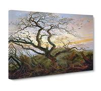 The Tree Of Crows By Caspar David Friedrich Canvas Print | Gallery Wrapped 30mm Frame Wall Art | 20x14 inches | Ready to Hang | Classic Landscape Picture | Living Room Bedroom Lounge Office