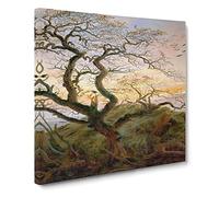 The Tree Of Crows by Caspar david friedrich Canvas Print | Gallery Wrapped 30mm Frame Wall Art | 20x20 inches | Ready to Hang | Classic Landscape Picture | Living Room Bedroom Lounge Office