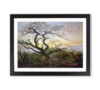 The Tree Of Crows By Caspar David Friedrich Classic Painting Framed Print | A3 Black Framed Wall Art | Ready to Hang | Classic Floral Picture | Living Room Bedroom Lounge Office