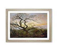 The Tree of Crows by Caspar David Friedrich Framed Print | A2 Oak Framed Wall Art | Ready to Hang | Modern Floral Picture | Living Room Bedroom Lounge Office