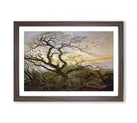 The Tree of Crows by Caspar David Friedrich Framed Print | A2 Walnut Framed Wall Art | Ready to Hang | Modern Floral Picture | Living Room Bedroom Lounge Office