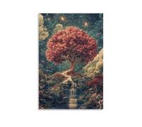 The Tree of Life Blooming in Eden’s Center, Its Leaves Whispering Secrets of Eternity As Rivers Wind through Paradise. Contemporary Wall Mural - Decorative Hanging Poster Art 08x12inch(20x30cm)