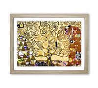 The Tree Of Life By Gustav Klimt Classic Painting Framed Print | A4 Oak Framed Wall Art | Ready to Hang | Classic Floral Picture | Living Room Bedroom Lounge Office