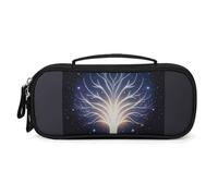 The Tree of Psychic Life Pencil Case with Zipper - Large Capacity, Portable Small Cosmetic Bag for Travel, Vintage PU Leather Pencil Pouch for Women Men