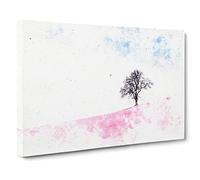 The Tree Swing Watercolour Canvas Print | Gallery Wrapped 30mm Frame Wall Art | 20x14 inches | Ready to Hang | Modern Landscape Picture | Living Room Bedroom Lounge Office