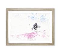 The Tree Swing Watercolour Modern Framed Print | A4 Oak Framed Wall Art | Ready to Hang | Modern Floral Picture | Living Room Bedroom Lounge Office
