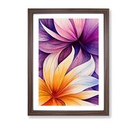 The Tremendous Flowers Framed Print | A3 Walnut Framed Wall Art | Ready to Hang | Modern Floral Picture | Living Room Bedroom Lounge Office