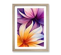 The Tremendous Flowers Framed Print | A4 Oak Framed Wall Art | Ready to Hang | Modern Floral Picture | Living Room Bedroom Lounge Office