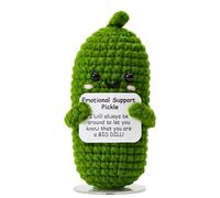The trend collection Emotional Support Pickle Crochet with Stand. Handmade Positive Pickle Gift for Women, Friends, Family, Co Workers. Birthday Gifts for Her. Best Friends (Emotional Support Pickle)