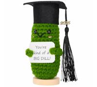 The trend collection Graduation Gifts 2025 - Big Dill Crochet Pickle with Stand & Keychain | Handmade Grad Gift for High School, College, University, Nurses, PhD. Gifts for Her