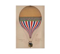 The Tricolor French Flag Balloon Ascension Paris 1874 Poster Canvas Poster Bedroom Decor Landscape Office Room Decor Gift 24x36inch(60x90cm)