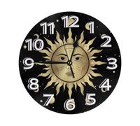 The Triple Moon Goddess Wiccan Pentagram Symbol Round Clocks Arabic Numerals Wall Clock Silent Quartz Clocks For Decor Kitchen Office 25Cm