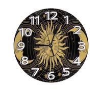 The Triple Moon Goddess Wiccan Pentagram Symbol Round Clocks Colorful Frameless Wall Clock Modern Quartz Clocks For School Living Room Bedroom 25Cm