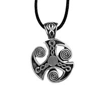 The triskelion (triple spiral) Celtic Pagan Pendant Necklace