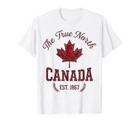 The True North Canada Est. 1867 Maple Leaf Value Graphic T-Shirt, Men, White, XL