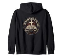 The Truth Will Set You Free John 8:32 Christian Faith Zip Hoodie
