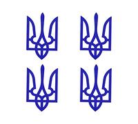 The Tryzub Ukrainian Trident Stickers, Nouiroy 4PCS Ukraine Tryzub Car Decals and Stickers Vinyl Sticker Car Window Bumper Sticker Die Cut for Door Wall Boat Laptop Car Van Truck Size 4.72*7.08, Blue