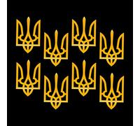 The Tryzub Ukrainian Trident Stickers, Nouiroy 8PCS Ukraine Tryzub Car Decals and Stickers Vinyl Sticker Car Window Bumper Sticker Die Cut for Door Wall Laptop Van Car Truck Size 4.72*7.08, Yellow