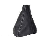 The Tuning-Shop Gear Gaiter Compatible with Saab 9-3 2003-2014 Black Leather Grey Stitch