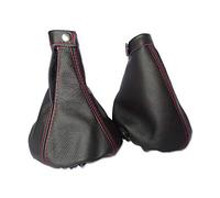 The Tuning-Shop Gear Handbrake Gaiter Compatible with Alfa Romeo MiTo Leather Red Stitching