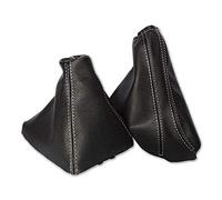 The Tuning-Shop Gear Handbrake Gaiter Compatible with Vauxhall Opel Astra H Leather White Stitching