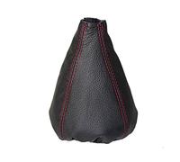 The Tuning-Shop Gear Stick Gaiter Black Genuine Leather Red Stitching