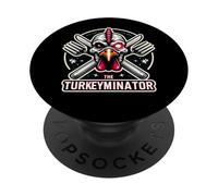 The Turkeyminator Funny Thanksgiving Turkey Dinner Joke Pun PopSockets Adhesive PopGrip